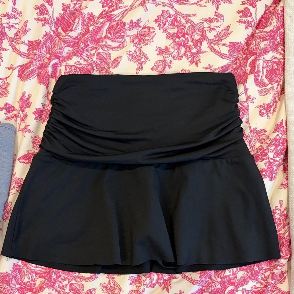 Black Fold-Over Waist Skirt - Women